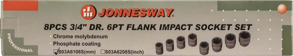 Ударные торцевые головки Jonnesway S03A6108S