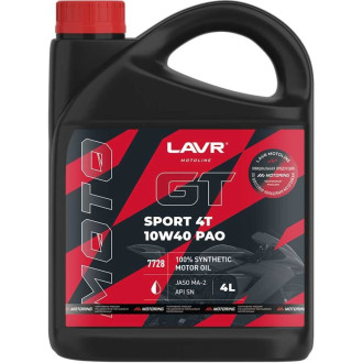 Моторное масло для мотоциклов LAVR GT SPORT 4T 10W-40