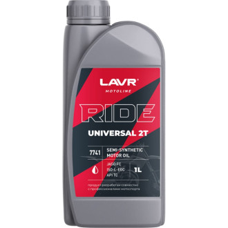 Моторное масло LAVR MOTO RIDE UNIVERSAL 2Т FC, 1 л