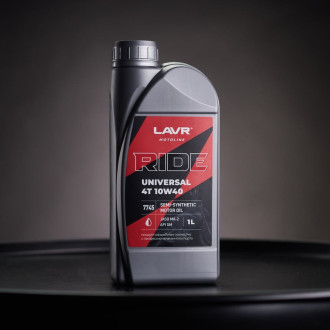Моторное масло LAVR MOTO RIDE UNIVERSAL 4T 10W40 SM, 1 л