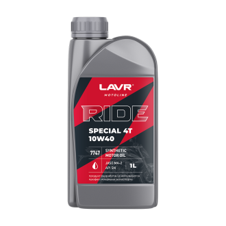 Моторное масло LAVR MOTO RIDE SPECIAL 4Т 10W40 SN, 1 л