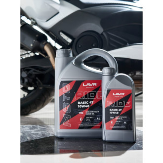 Моторное масло LAVR MOTO RIDE BASIC 4T 10W40 SL, 1 л