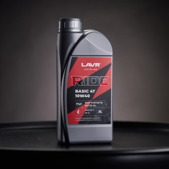 Моторное масло LAVR MOTO RIDE BASIC 4T 10W40 SL, 1 л
