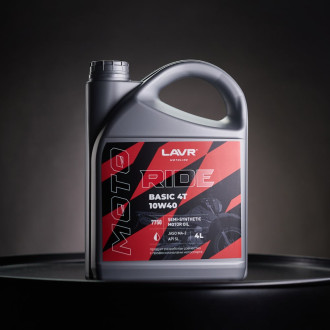 Моторное масло LAVR MOTO RIDE BASIC 4T 10W40 SL, 4 л