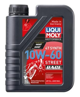 Синтетическое моторное масло 4T для четырехтактных мотоциклов LIQUI MOLY Racing Synth 4T 10W-60 SL;MA-2