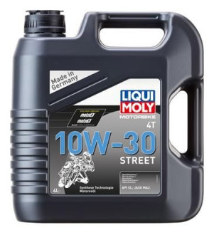 Синтетическое моторное масло 4T для четырехтактных мотоциклов LIQUI MOLY Motorbike 4T Street 10W-30 SL;MA-2