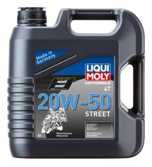 Минеральное моторное масло 4T для четырехтактных мотоциклов LIQUI MOLY Racing 4T 20W-50 SG/SJ/SL
