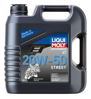 Минеральное моторное масло 4T для четырехтактных мотоциклов LIQUI MOLY Racing 4T 20W-50 SG/SJ/SL