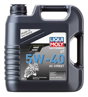 НС-синтетическое моторное масло 4T для 4-х тактных мотоциклов LIQUI MOLY Motorbike 4T HC Street 5W-40