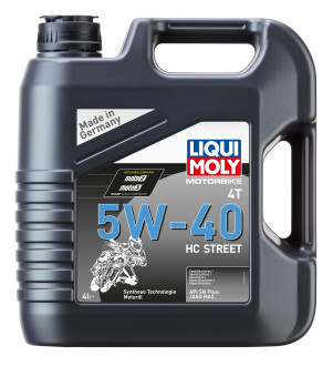 НС-синтетическое моторное масло 4T для 4-х тактных мотоциклов LIQUI MOLY Motorbike 4T HC Street 5W-40