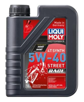 Синтетическое моторное масло 4T для четырехтактных мотоциклов LIQUI MOLY Racing Synth 4T 5W-40 SL;A3-04;MA-2