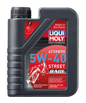 Синтетическое моторное масло 4T для четырехтактных мотоциклов LIQUI MOLY Racing Synth 4T 5W-40 SL;A3-04;MA-2