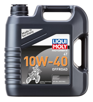 Синтетическое моторное масло 4T для четырехтактных мотоциклов LIQUI MOLY Motorbike 4T Offroad 10W-40 SL;JASO MA2