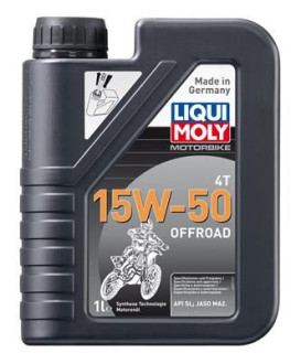 Синтетическое моторное масло 4T для четырехтактных мотоциклов LIQUI MOLY Motorbike 4T Offroad 15W-50 SL;JASO MA2