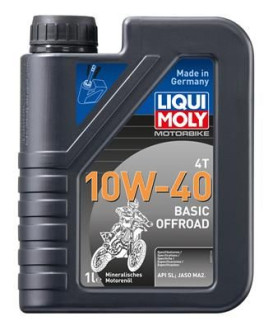 Минеральное моторное масло 4T для четырехтактных мотоциклов LIQUI MOLY Motorbike 4T Basic Offroad 10W-40 SL;JASO MA2