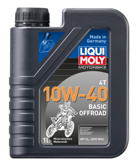 Минеральное моторное масло 4T для четырехтактных мотоциклов LIQUI MOLY Motorbike 4T Basic Offroad 10W-40 SL;JASO MA2
