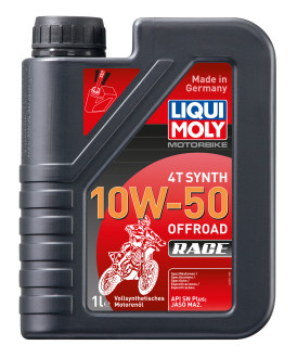 Синтетическое моторное масло 4T для четырехтактных мотоциклов LIQUI MOLY Motorbike 4T Synth Offroad Race10W-50SL;JASO