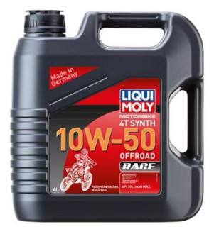Синтетическое моторное масло 4T для четырехтактных мотоциклов LIQUI MOLY Motorbike 4T Synth Offroad Race10W-50SL;JASO