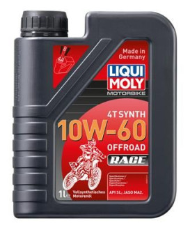 Синтетическое моторное масло 4T для четырехтактных мотоциклов LIQUI MOLY Motorbike 4T SynthOffroad Race 10W-60 SL;JASO