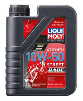 Синтетическое моторное масло 4T для четырехтактных мотоциклов LIQUI MOLY Motorrad Synth 4T 10W-50 SL;MA-2