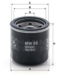 Масляный фильтр MAZDA MX-5 IIRX7RX8 , NISSAN PRIMERA 2.0 16V MANN-FILTER MW65