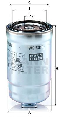 Топливный фильтр KIA Ceed/Soul/Cerato/ Hyundai/I10/20/30 1.1-2.0L CRDI после 2001 г MANN-FILTER WK8019