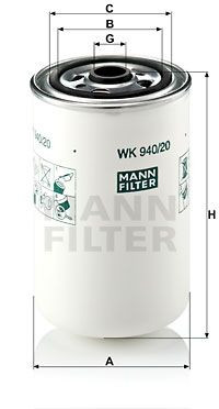 Топливный фильтр ЯМЗ-650/WK940/20 MANN-FILTER WK94020