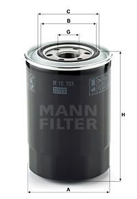 Масляный фильтр HYUNDAI HD65 00- MANN-FILTER W10703