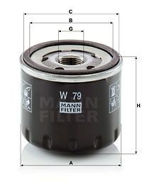 Масляный фильтр RENAULT LAGUNA,MEGANE,SCENIC,CLIO,KANGOO 1.5-1.9dCI 2000 MANN-FILTER W79
