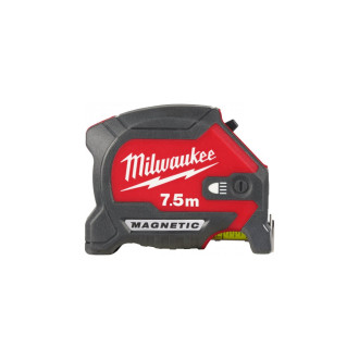 Рулетка магнитная Milwaukee PREMIUM MAGNETIC GEN III 7.5 м, с LED подсветкой, ширина полотна 30 мм