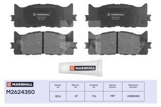 Дисковые передние тормозные колодки Toyota Camry V40, V50 06-, Lexus ES V 06- MARSHALL M2624350
