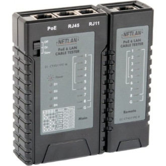 Кабельный тестер NETLAN RJ45, RJ12, RJ11, PoE