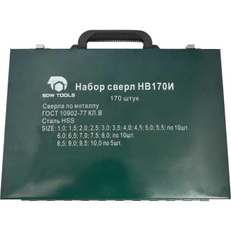 Набор сверл по металлу SDW TOOLS HB170И