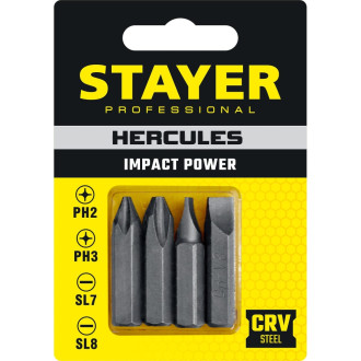 Биты для ударной отвертки STAYER HERCULES