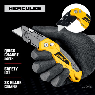 Универсальный металлический нож STAYER Hercules-А24