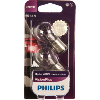 Автолампа PHILIPS P21/5W BAY15d+60% VISION PLUS 12V /1/10