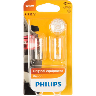 Автолампа PHILIPS W16W W2.1*9.5d 12V /1/10