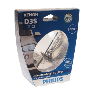 Автолампа PHILIPS D3S 35 PK32d-5+120% XENON WHITE VISION gen2 5000K 42V /1/2