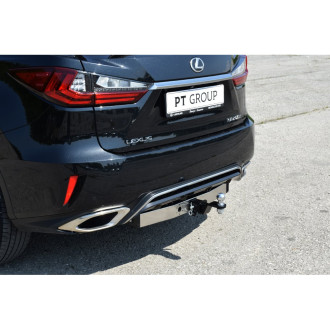 Фаркоп для LEXUS RX (кроме Long 2015-19) F-Sport 2015-19 PT Group ТСУ со съемным квадратом и нержавеющей накладкой