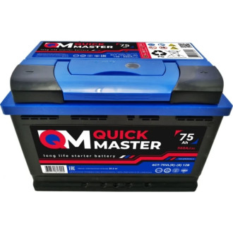 Аккумуляторная батарея Quick Master SP 6СТ-75 (R)-(0) 560А, 277x175x190