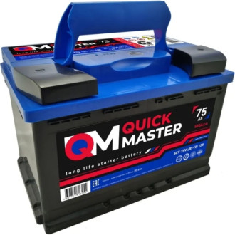 Аккумуляторная батарея Quick Master SP 6СТ-75 (R)-(0) 560А, 277x175x190