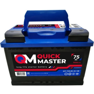Аккумуляторная батарея Quick Master SP 6СТ-75 (R)-(0) 560А, 277x175x190