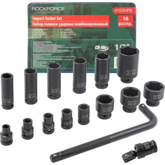Набор головок ударных Rockforce RF-4169MPB