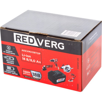 Аккумулятор REDVERG Li-Ion 18V, 8.0Ач