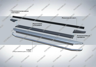Пороги Jeep Grand Cherokee WK2 2010-2013 2013 Rival Premium