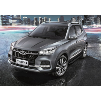 Пороги на автомобиль для chery tiggo 4 2019-н.в. Rival premium-black