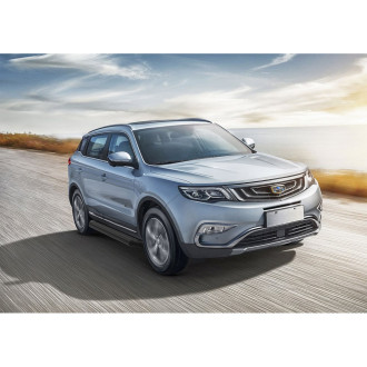 Алюминиевые пороги для Geely Atlas 2018-н.в. Rival Premium-Black