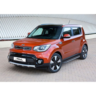 Алюминиевые пороги для Kia Soul II рестайлинг 2017 Rival Premium