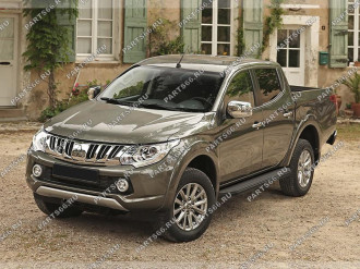 Пороги Mitsubishi L200 IV, V 2006-2015 2015-2019 Rival Premium-Black
