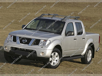 Автомобильные пороги для Nissan Navara D40 2004-2015 г.в. Rival Premium-Black